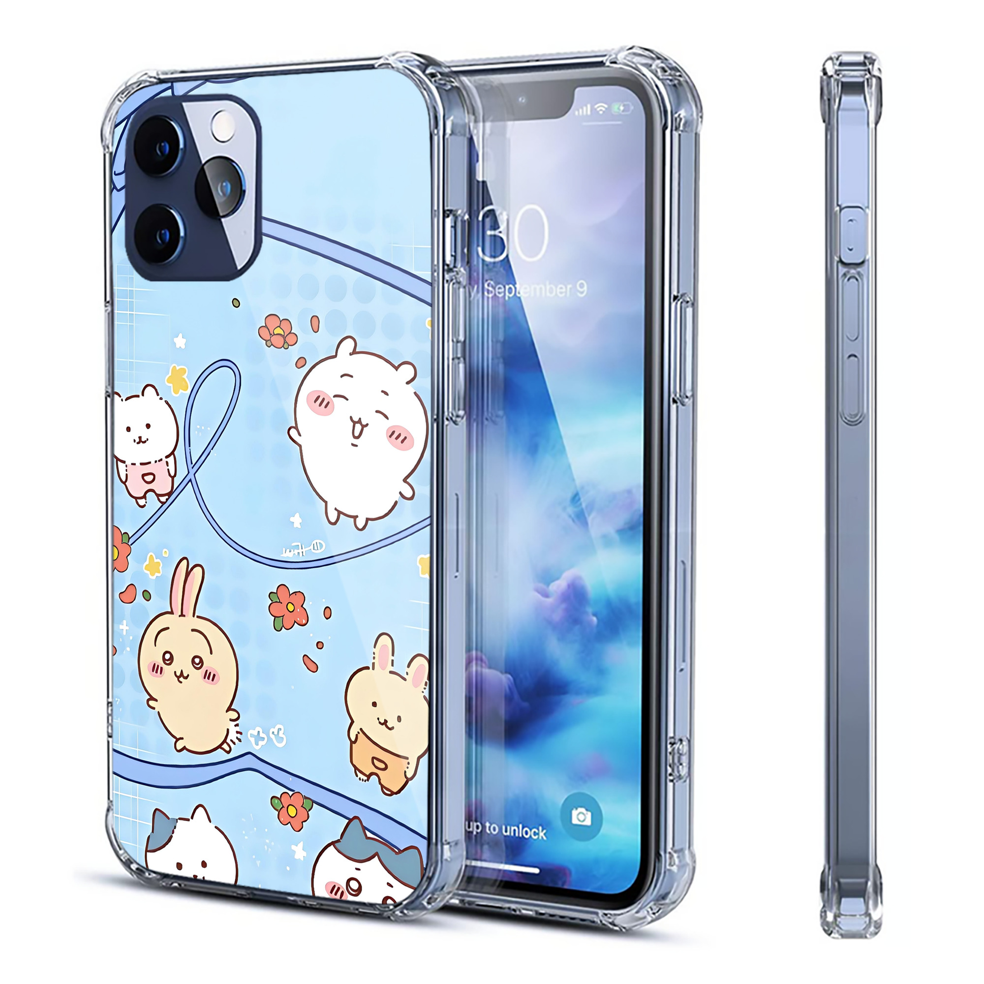 （画像用） ちいかわ Chii-kawa 【iPhone 12シリーズ対応】透明スマホケース（クリアソフトケース）